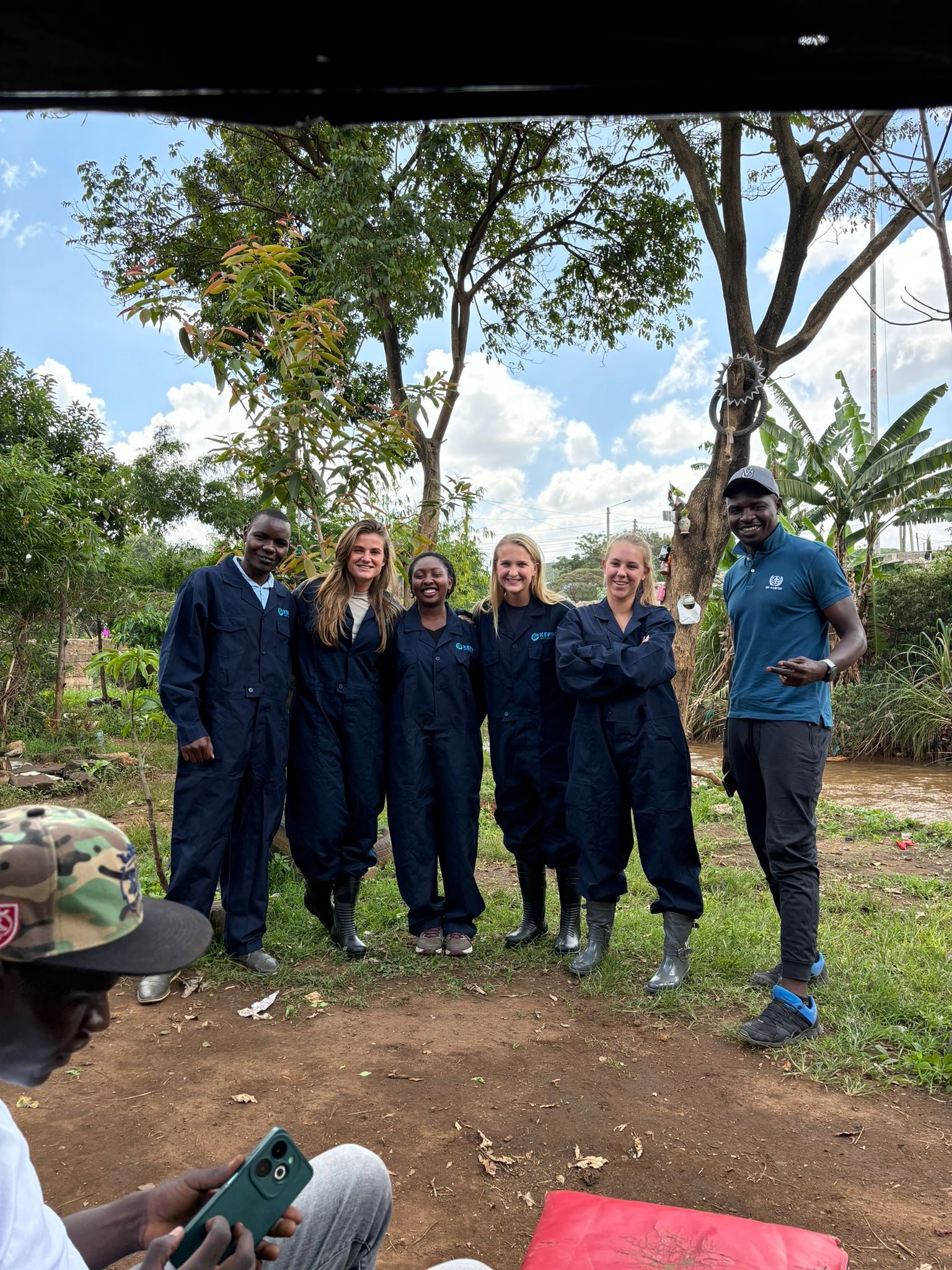 Roos with the LEWMO river-cleanup initiative in Nairobi